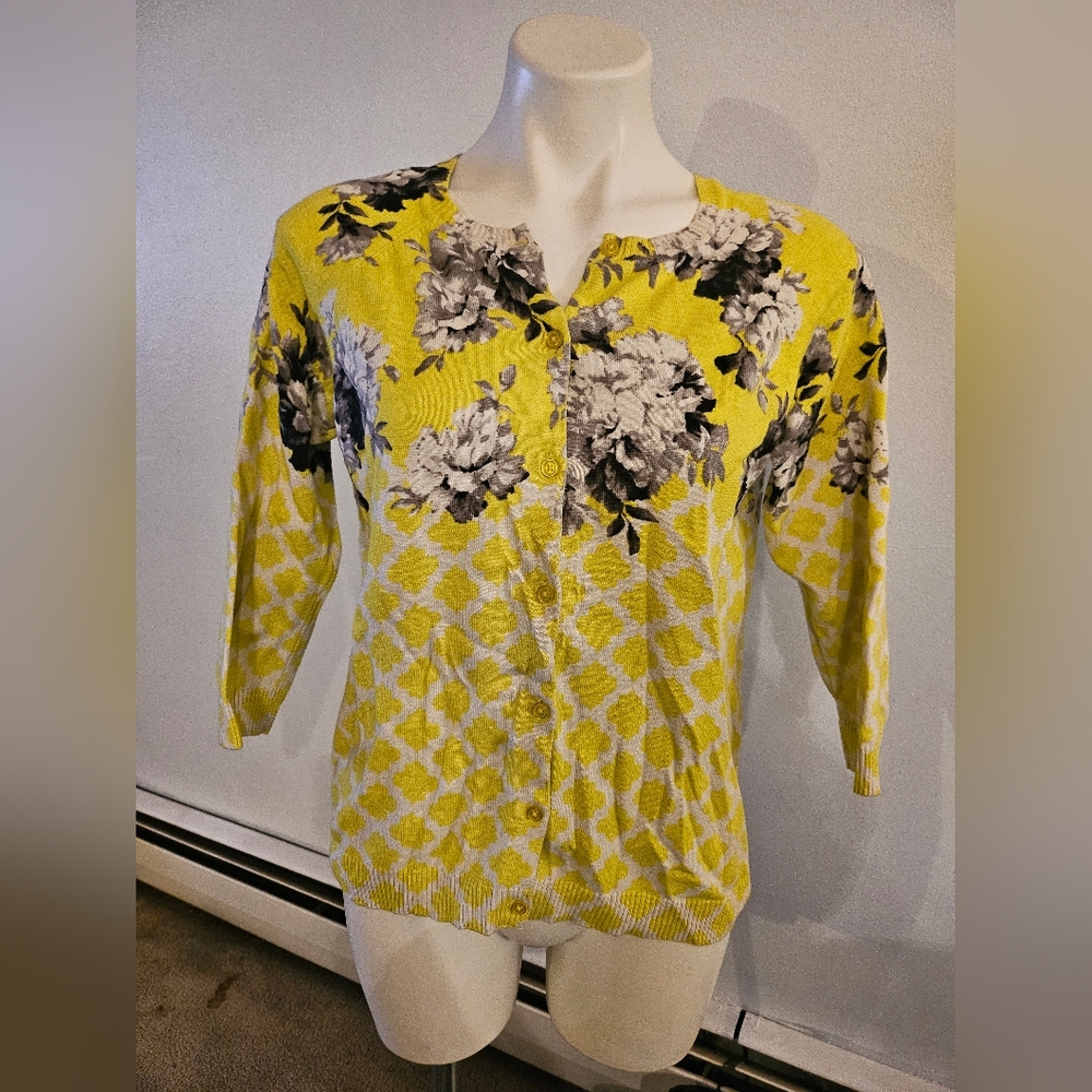 Floral Yellow Cardigan